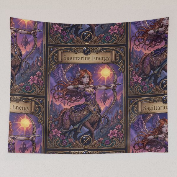 Item preview, Sagittarius Energy Art Nouveau Anime Centaur Archer – Mystical Zodiac Fantasy Illustration designed and sold by RSDigitalPrintDesign.