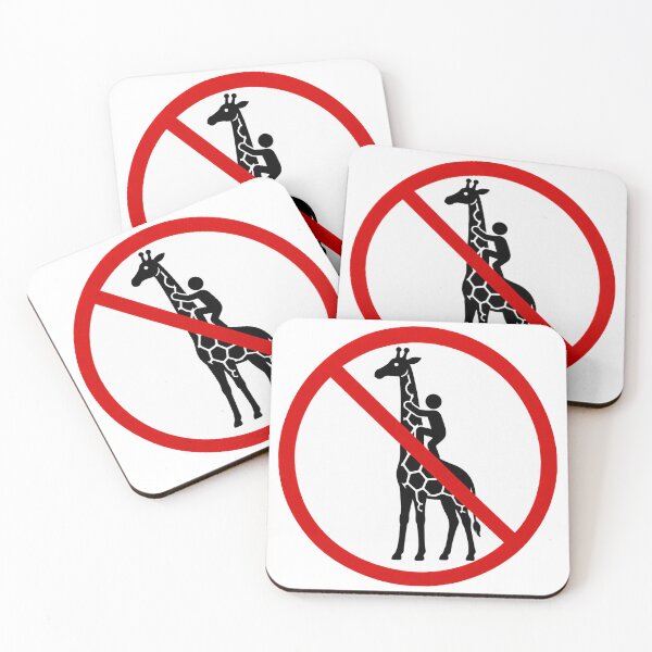Item preview, Funny No Giraffe Climbing Sign designed and sold by MonkiFlipp.