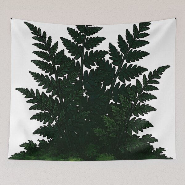 Item preview, Ancient Fern Grotto Dark Green Anime Botanical Sticker designed and sold by Dhenin Studio.