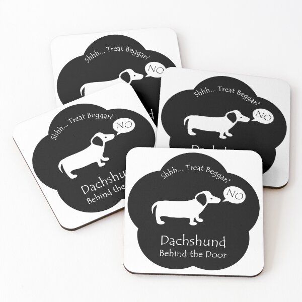 Item preview, Funny Dachshund Treat Beggar Behind the Door Black Base designed and sold by Na7nasColorShop.