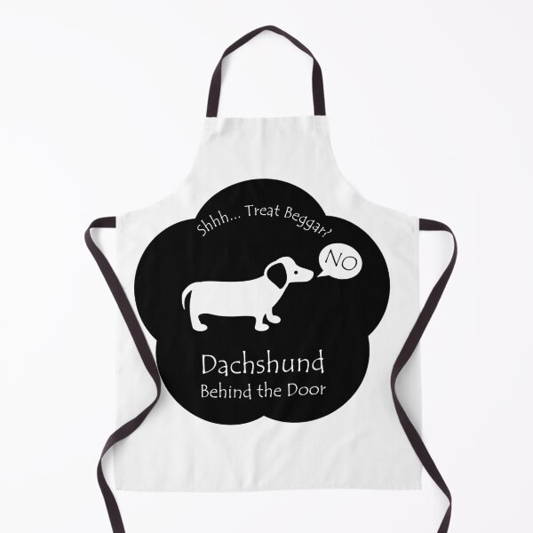 Item preview, Funny Dachshund Treat Beggar Behind the Door Black Base designed and sold by Na7nasColorShop.