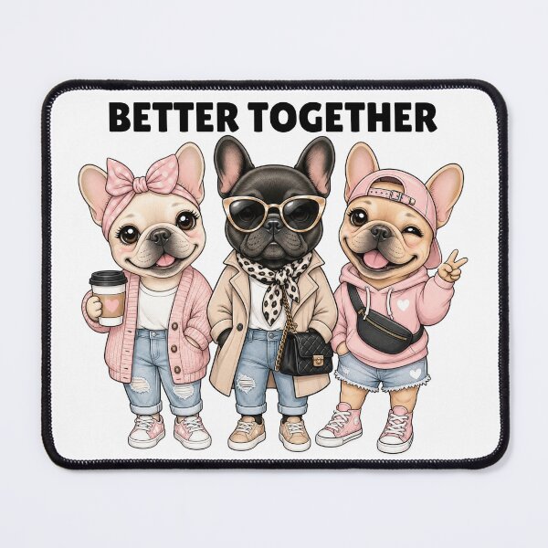 Item preview, Better Together Trendy Frenchie Best Friends Cute French Bulldog Girls designed and sold by Rosie's Wildflower Boutique.