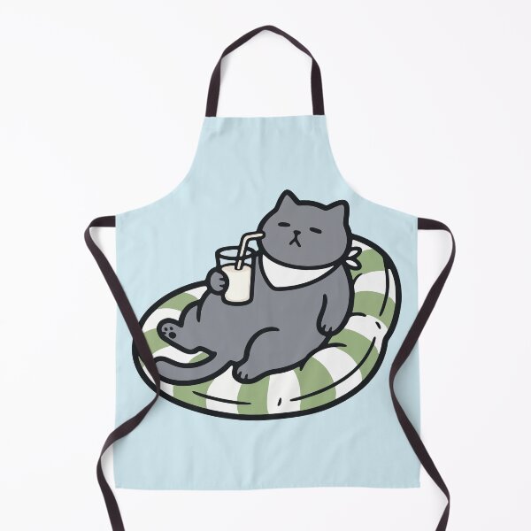 Item preview, Chill Cat Floating on Pool Ring with Drink - Summer designed and sold by cladeart.