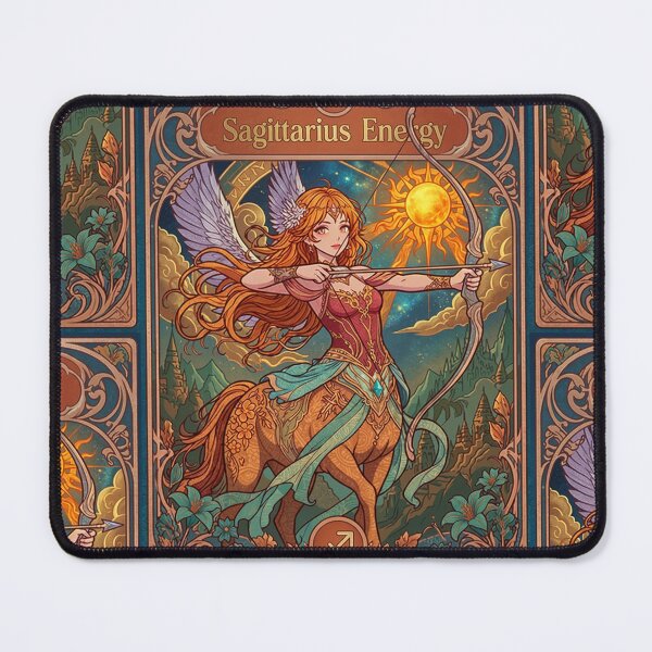 Item preview, Sagittarius Energy Art Nouveau Anime Centaur Archer – Mystical Zodiac Fantasy Illustration designed and sold by RSDigitalPrintDesign.