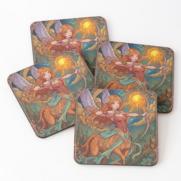 Item preview, Sagittarius Energy Art Nouveau Anime Centaur Archer – Mystical Zodiac Fantasy Illustration designed and sold by RSDigitalPrintDesign.
