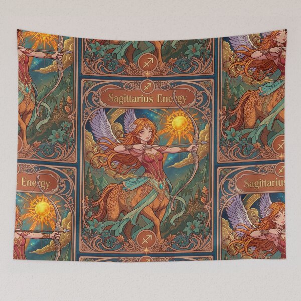 Item preview, Sagittarius Energy Art Nouveau Anime Centaur Archer – Mystical Zodiac Fantasy Illustration designed and sold by RSDigitalPrintDesign.