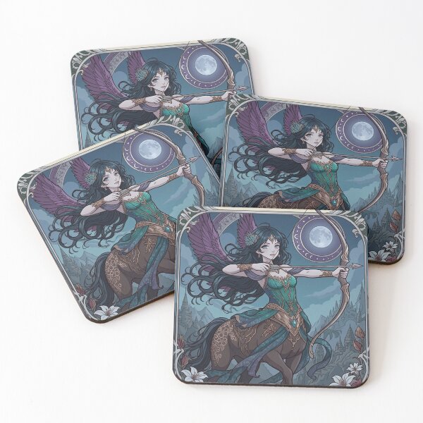 Item preview, Sagittarius Energy Art Nouveau Anime Centaur Archer – Mystical Zodiac Fantasy Illustration designed and sold by RSDigitalPrintDesign.