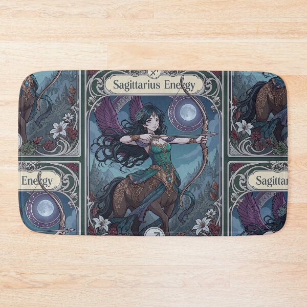 Item preview, Sagittarius Energy Art Nouveau Anime Centaur Archer – Mystical Zodiac Fantasy Illustration designed and sold by RSDigitalPrintDesign.