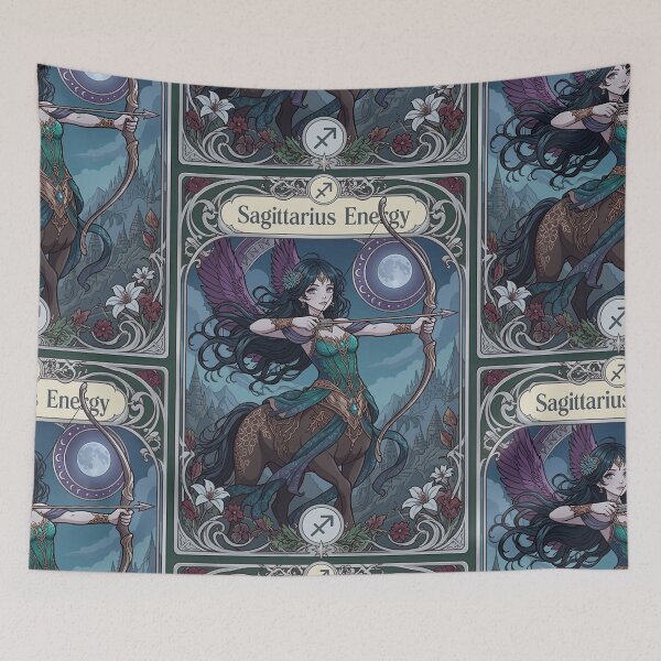Item preview, Sagittarius Energy Art Nouveau Anime Centaur Archer – Mystical Zodiac Fantasy Illustration designed and sold by RSDigitalPrintDesign.
