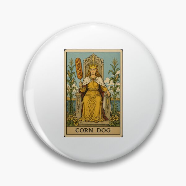 Item preview, Corn dog Tarot card pizza hamburger meme prank weird birthday funny designed and sold by CheeseBlueprint.