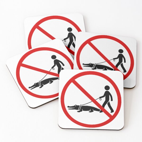 Item preview, Funny No Crocodile Walking Sign designed and sold by MonkiFlipp.