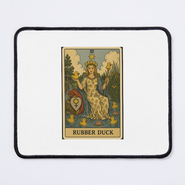 Item preview, Rubber duck Tarot card pizza hamburger meme prank weird birthday funny designed and sold by CheeseBlueprint.
