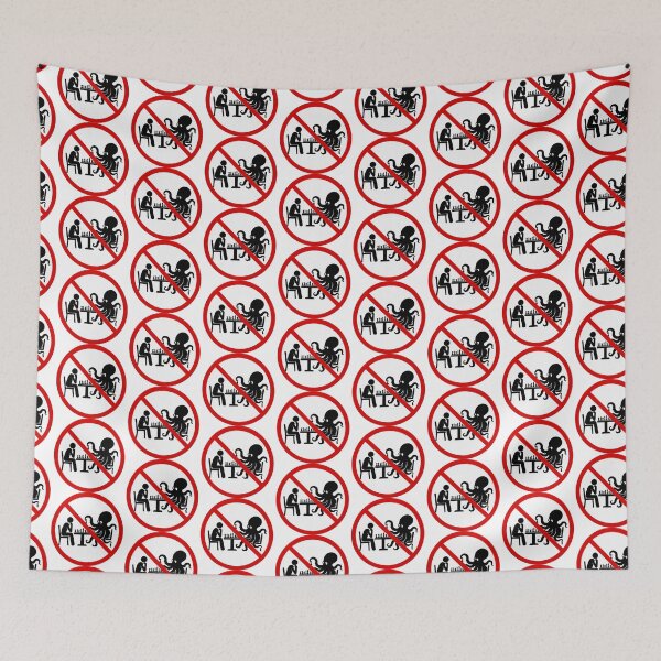 Item preview, Funny No Octopus Chess Sign designed and sold by MonkiFlipp.