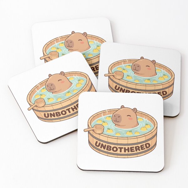 Item preview, Unbothered Capybara Yuzu Bath Kawaii Meme Art designed and sold by Arc2020.