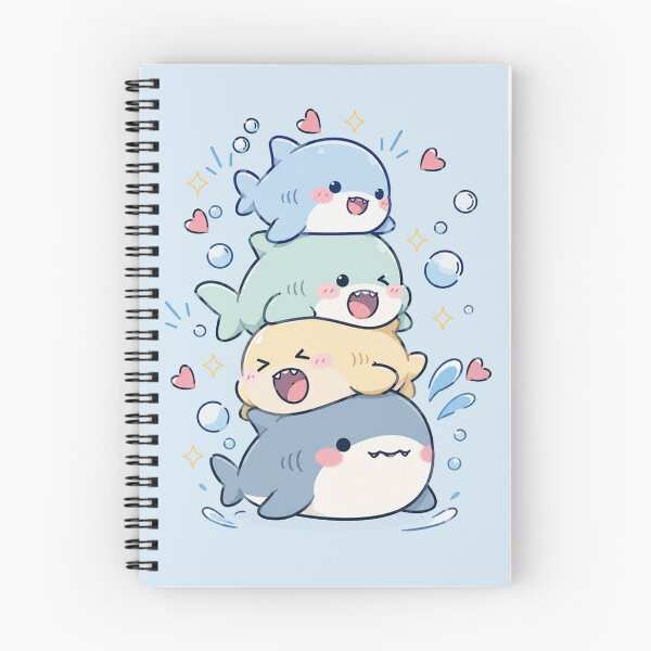 Item preview, Cute Kawaii Sharks Stack Pastel Art designed and sold by 0606PM.