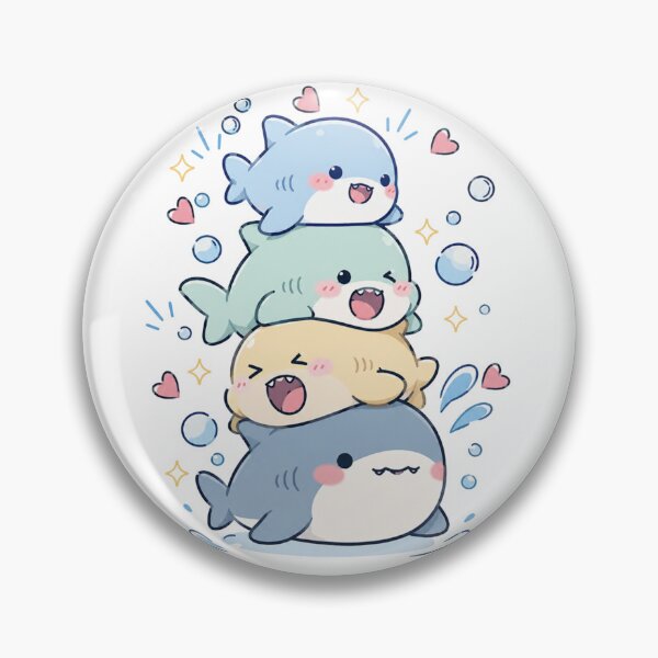 Item preview, Cute Kawaii Sharks Stack Pastel Art designed and sold by 0606PM.