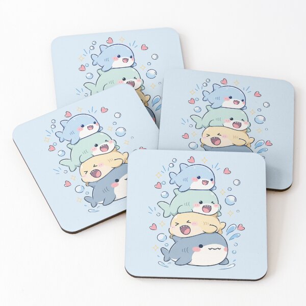 Item preview, Cute Kawaii Sharks Stack Pastel Art designed and sold by 0606PM.
