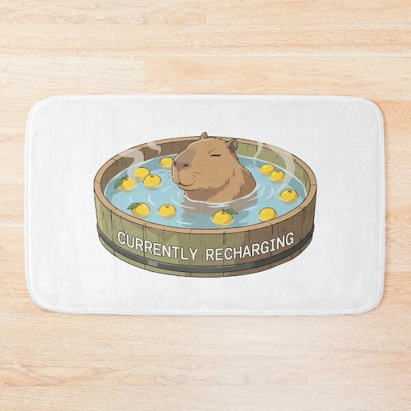 Item preview, Currently Recharging Capybara Retro Anime Bath designed and sold by Arc2020.