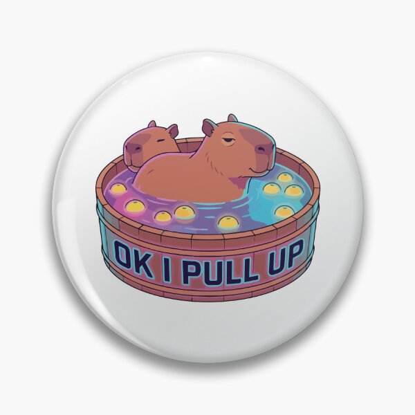 Item preview, Ok I Pull Up Vaporwave Capybara Yuzu Bath Meme designed and sold by Arc2020.