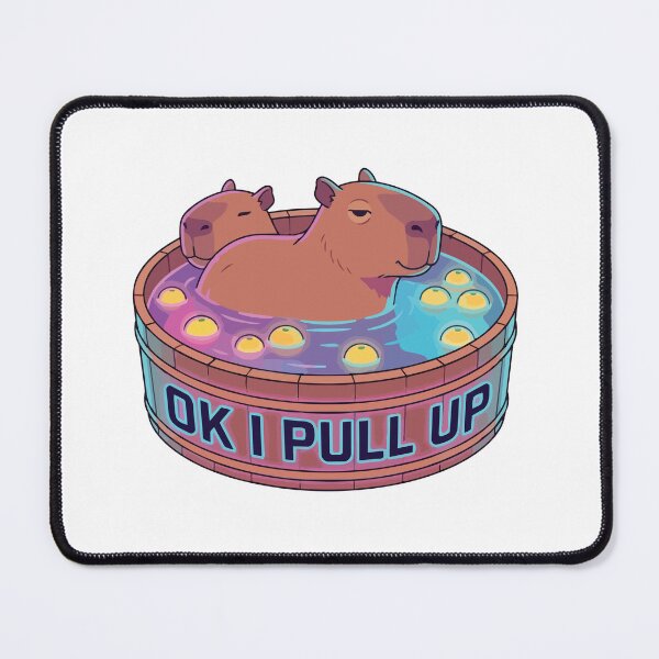 Item preview, Ok I Pull Up Vaporwave Capybara Yuzu Bath Meme designed and sold by Arc2020.