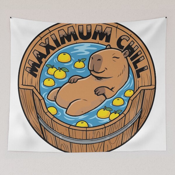 Item preview, Maximum Chill Comic Capybara Japanese Hot Spring designed and sold by Arc2020.