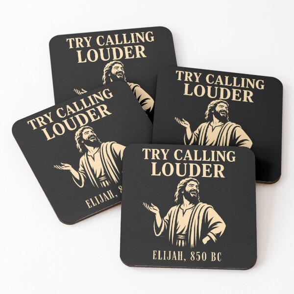 Item preview, Try Calling Louder Funny Christian Elijah Faith Design designed and sold by Apparel-Vortex.