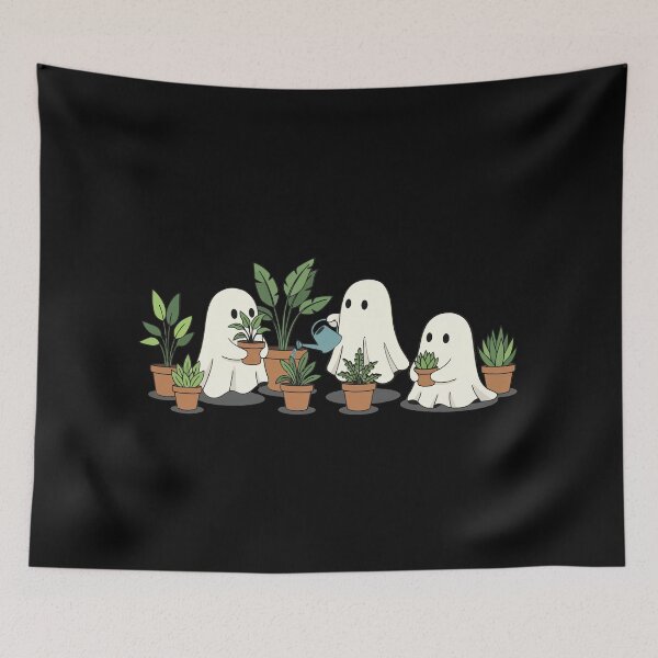 Item preview, Ghosts 002 - Cute Plant Loving Ghosts Gardening With Houseplants Together designed and sold by SkullTees.
