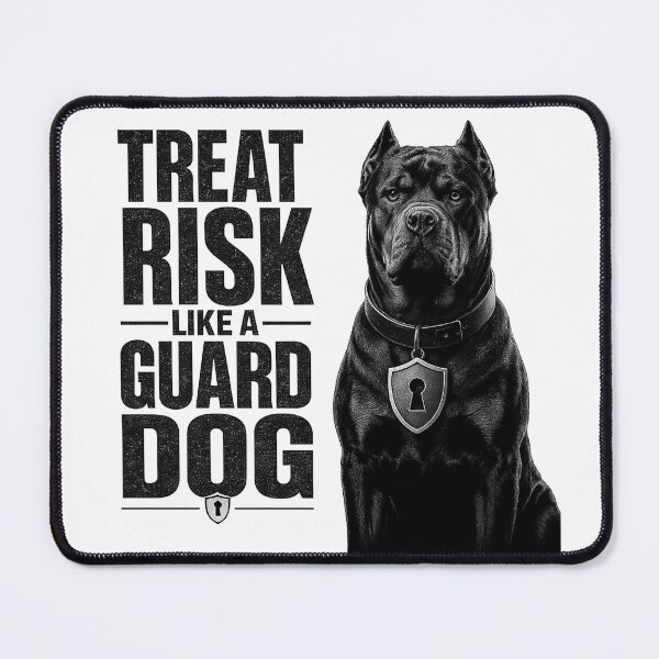 Item preview, Treat Risk Like a Guard Dog Trading Dog T Shirt designed and sold by PipForgeStudio .