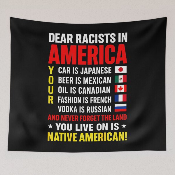 Item preview, Dear Racists In America Native American Land Message designed and sold by Apparel-Vortex.