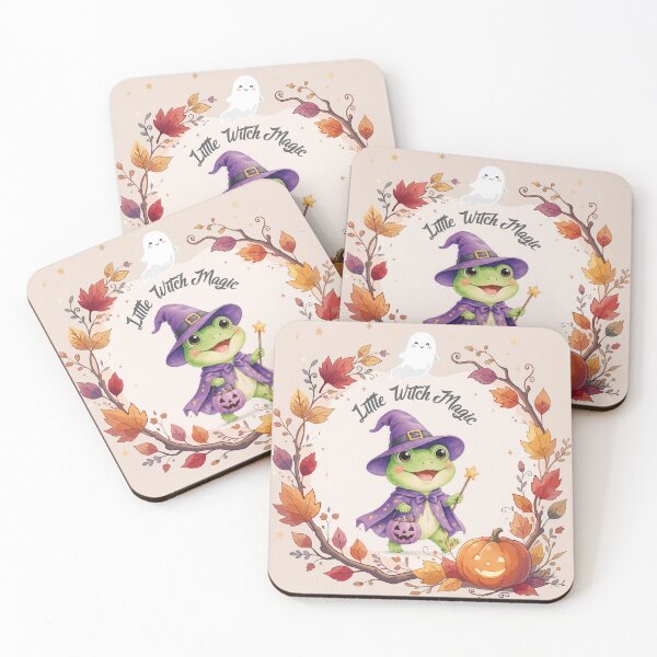 Item preview, Little Witch Magic | Cute Halloween Frog Watercolor | Preschool Halloween Costume | Spooky & Sweet designed and sold by Wintorque.