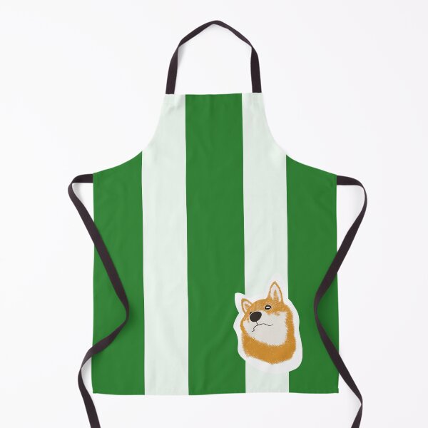 Item preview, Thick stripe (green, white) with Shiba Inu designed and sold by ShibaCruise-On.