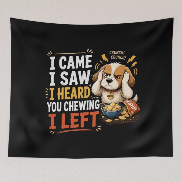 Item preview, I Came I Saw I Heard You Chewing I Left Funny Dog Meme T-Shirt – Cute Introvert Humor Design designed and sold by Artimax-Studio.