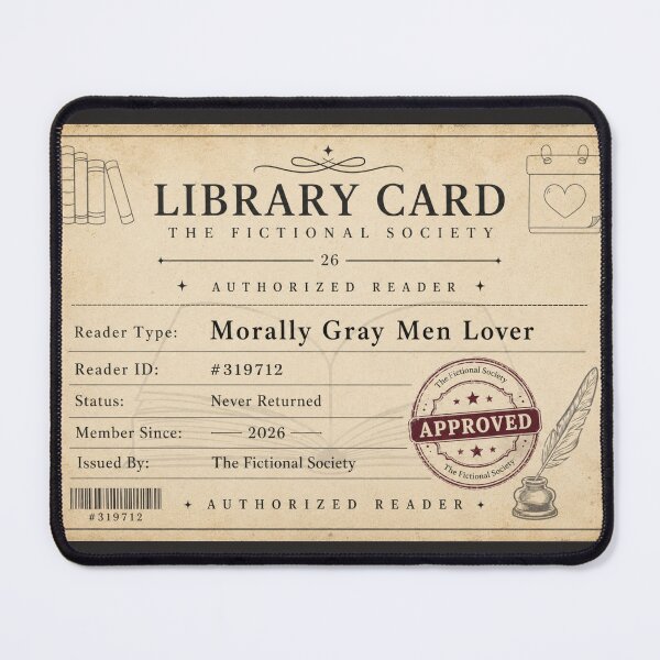 Item preview, Morally Gray Men Lover Library Card designed and sold by rafi18.