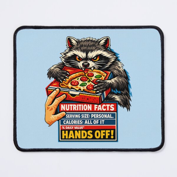 Item preview, Funny Raccoon Guarding Pepperoni Pizza designed and sold by Gentlestate.