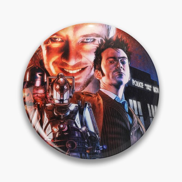 Item preview, Doctor Who Tenth Doctor & The Master | Cyberman Dalek TARDIS Sci-Fi Fan Art designed and sold by BlackThistleArt.