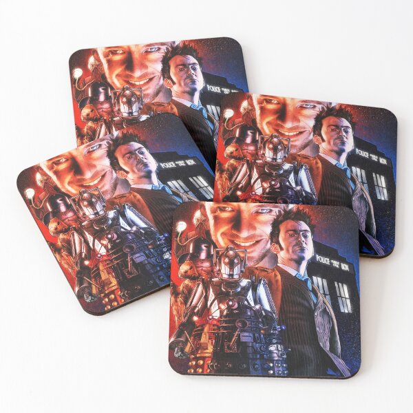 Item preview, Doctor Who Tenth Doctor & The Master | Cyberman Dalek TARDIS Sci-Fi Fan Art designed and sold by BlackThistleArt.
