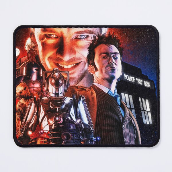 Item preview, Doctor Who Tenth Doctor & The Master | Cyberman Dalek TARDIS Sci-Fi Fan Art designed and sold by BlackThistleArt.