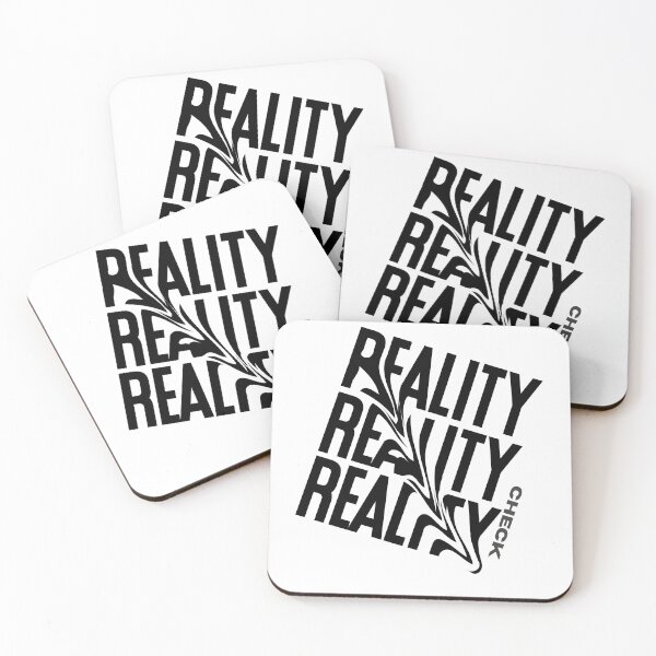 Item preview, Reality Check – Distorted Typography Graphic T-Shirt designed and sold by Printyxo.