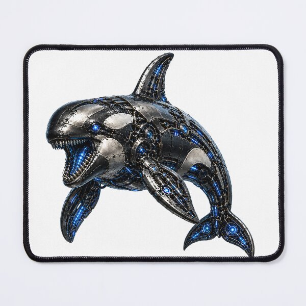 Item preview, Steel Orca V5 – Mechanical Cyber Killer Whale | Industrial Metal Ocean Predator | Futuristic Robot Marine Art designed and sold by SteelCoat Studio.