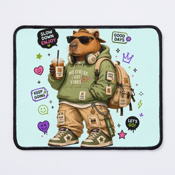 Item preview, Cozy Capybara Streetwear Art | Cute Chill Aesthetic Kawaii Sticker designed and sold by StickersHul.