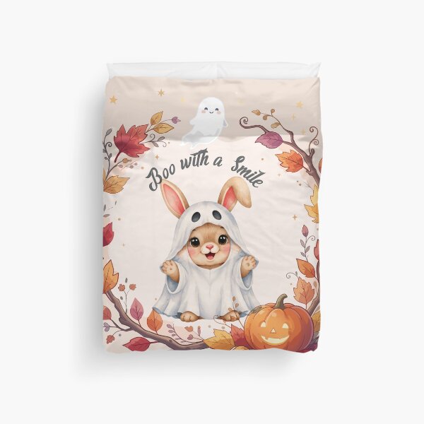 Item preview, Boo with a Smile | Cute Halloween Bunny Watercolor | Preschool Halloween Costume | Spooky & Sweet designed and sold by Wintorque.