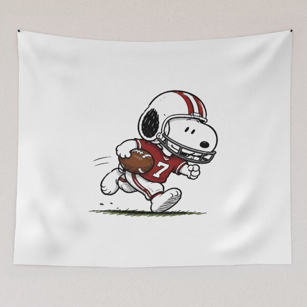 Item preview, Snoopy Football Running Back Graphic, Cute American Football Cartoon Design, Vintage Sports Artwork designed and sold by artizallart.