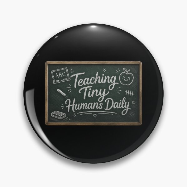 Item preview, Teaching Tiny Humans Daily Chalkboard Aesthetic Teacher Sticker designed and sold by FestivityFinds.