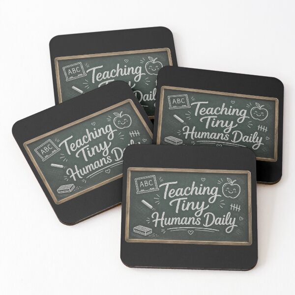 Item preview, Teaching Tiny Humans Daily Chalkboard Aesthetic Teacher Sticker designed and sold by FestivityFinds.