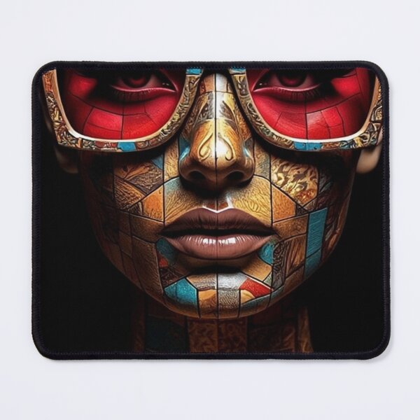 Item preview, Abstract Javanese Batik Mosaic Portrait designed and sold by Xenovita.