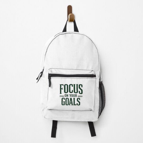Item preview, Focus on Your Goals Motivational Quote Sticker – Bold Green Typography designed and sold by LarkLeaf.