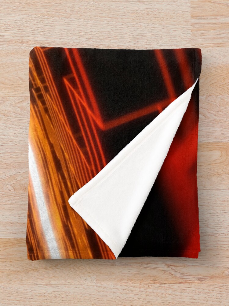 Thumbnail 3 of 6, Throw Blanket, Red Horizontal Parallel Blocks Swinging R2 designed and sold by shk-design.