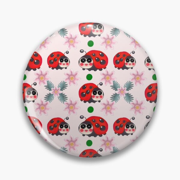 Item preview,  Cute Kawaii Ladybug Floral Seamless Pattern | Hand Drawn Ladybird Botanical Repeat Print designed and sold by HopeAndHustle.