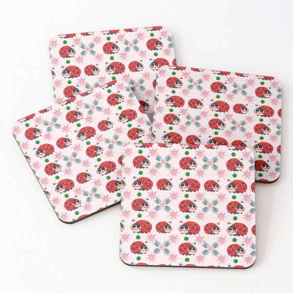 Item preview,  Cute Kawaii Ladybug Floral Seamless Pattern | Hand Drawn Ladybird Botanical Repeat Print designed and sold by HopeAndHustle.