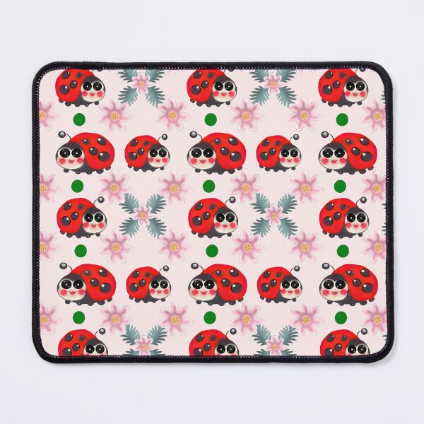 Item preview, Cute Kawaii Ladybug Floral Seamless Pattern | Hand Drawn Ladybird Botanical Repeat Print designed and sold by HopeAndHustle.